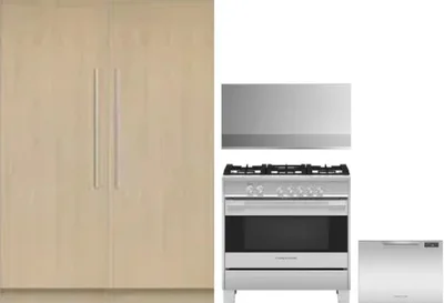 5 Piece Package Includes Refrigerator, Freezer, Range, Hood And Dishwasher